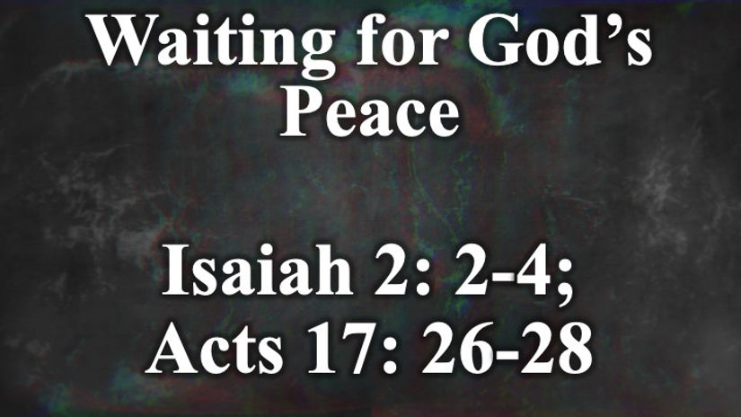 Waiting for God's Peace
